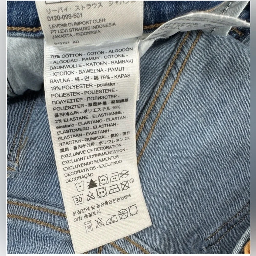 Levi’s 505 Floral Embroidered Straight Leg Stretch Jeans Womens Size 16 GUC - Picture 12 of 13